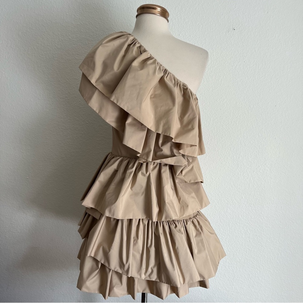 H&M Conscious Exclusive Ruffled One Shoulder Cocktail Mini Dress Holiday - Picture 11 of 14